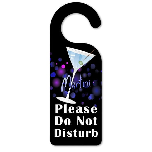 Do Not Disturb Door Knob Hanger Sign - Blue Martini