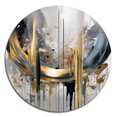 thumbnail image 2 of Designart "Abstract Marble Shapes and Lines III" Abstract Marble Metal Round Wall Art Prints, 2 of 5