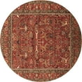 thumbnail image 1 of Ahgly Company Indoor Round Oriental Brown Industrial Area Rugs, 3' Round, 1 of 4