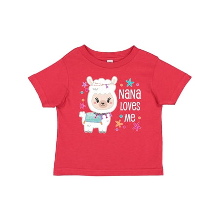 

Inktastic Nana Loves Me- Cute and Happy Llama Gift Baby Boy or Baby Girl T-Shirt