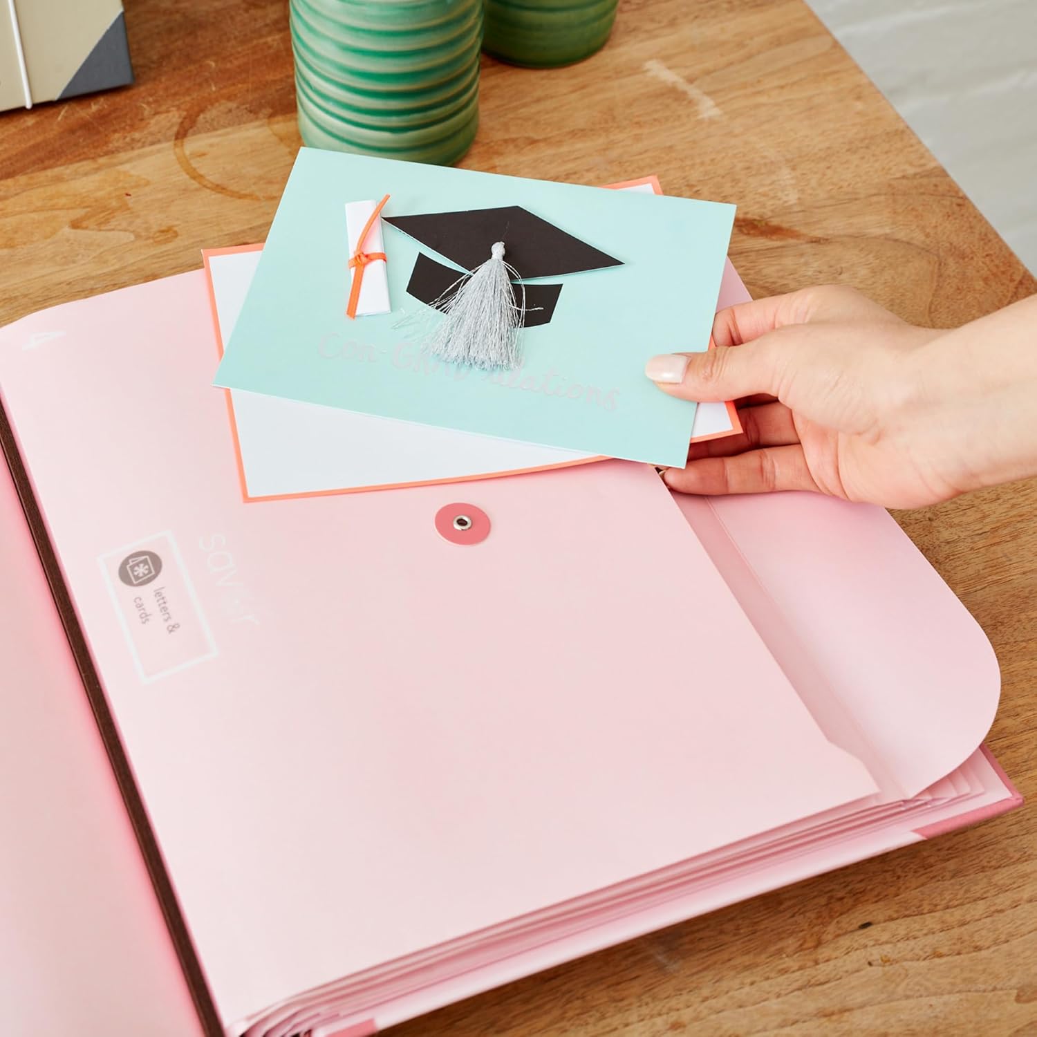 Acid-Free Document Organizer Binder with Guided Labels and 10 Pocket Folders for Home Records, Legal & Medical Papers