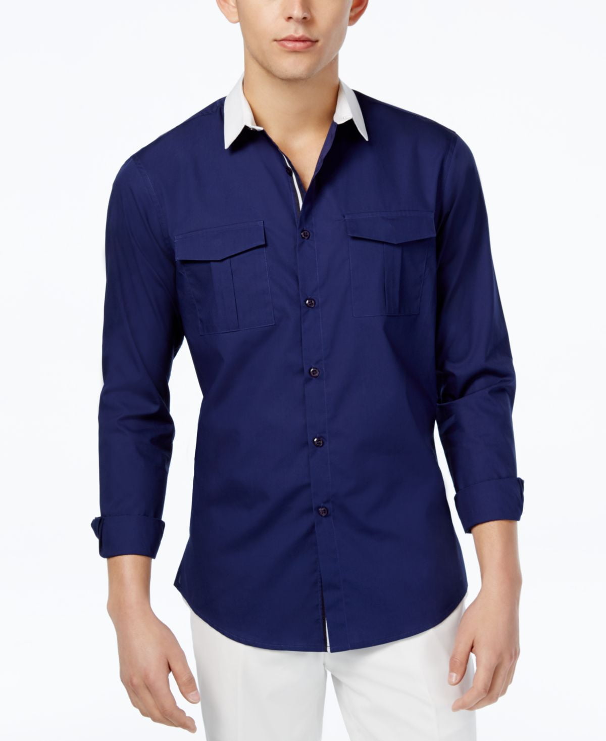 Inc International Concepts Men's Contrast-Collar Shirt - Walmart.com ...