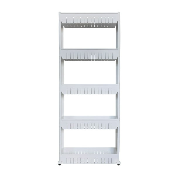 Carro De Almacenamiento Con Soporte Para Estante Y Carro De Cocina Deslizable Delgado De 5 Niveles, Gris SM SunniMix Estante de almacenamiento delgado