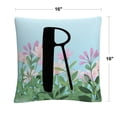 thumbnail image 2 of Pink Floral Garden Letter Illustration R By Abc 16 X 16 Decorative Throw Pillow, 2 of 5