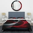 thumbnail image 3 of Designart "Abstraction Contemplative en Rouge et Noir (X)" Moderne Vagues Literie Ensemble Caché - Abstrait Moderne Vagues Rouge Abstrait Lit Ensemble avec 1 Imposture, 3 of 6