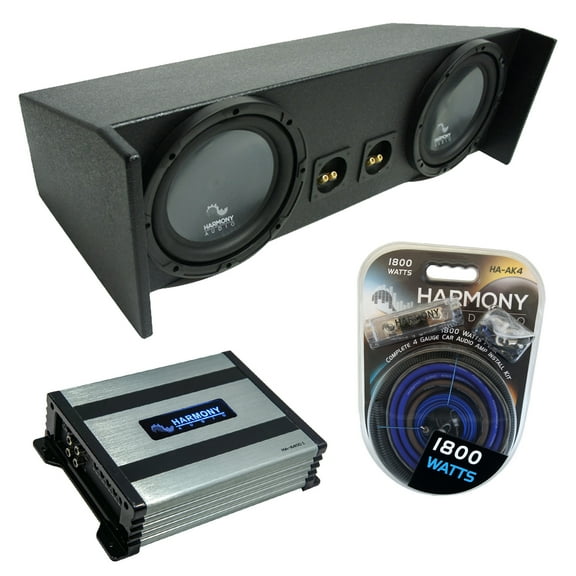 87-06 Jeep Wrangler YJ TJ Harmony R104 Dual 10" Rhino Sub Box & HA-A400.1 Amp
