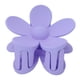thumbnail image 3 of Pinza de plástico con doble cierre de diente, mate, con forma de flor, antideslizante, para el pelo, color morado claro, 3 of 14