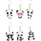 thumbnail image 1 of Paquete de 6 llaveros con forma de panda, bonitos y decorativos para bolsos, 1 of 1