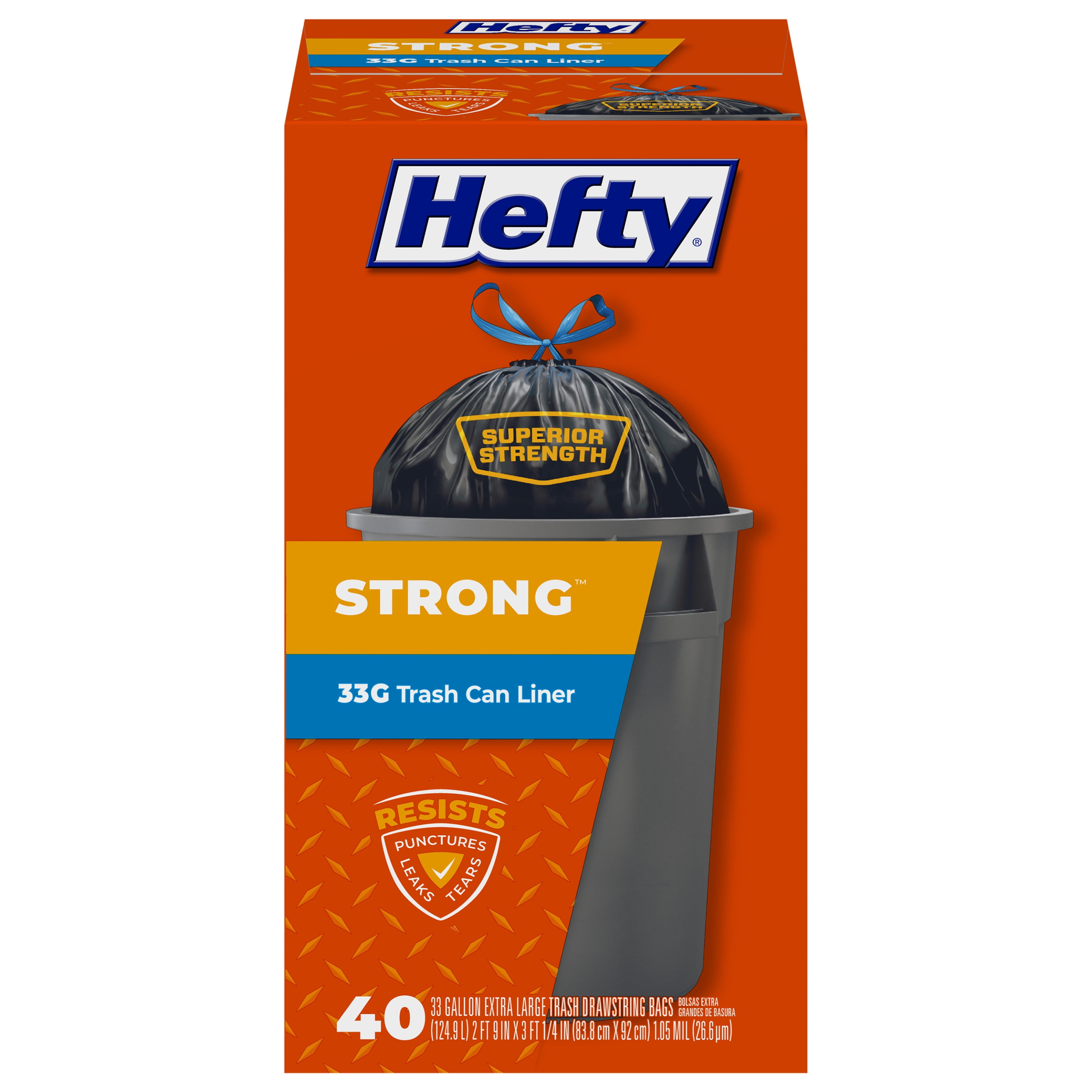 30 Gallon Hefty Strong Multipurpose Large Trash Bags 74 Count 
