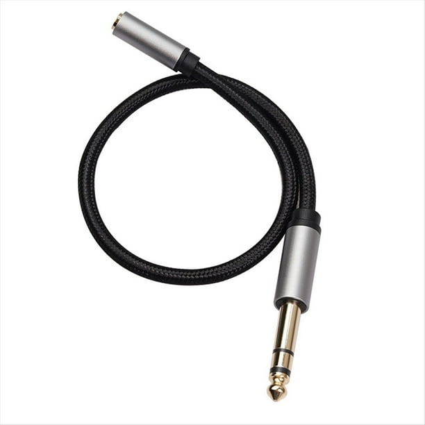 Adaptador de Audio 6,35 mm 1/4 Macho una 3,5 mm 1/8 Hembra Estéreo Jack para Amplificadores, Guitarra, Teclado, Piano, Cine en Casa 30 cm
