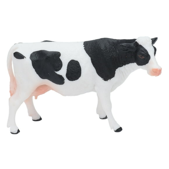 Simmental Cattle Figurine, Black White Lovely Plastic Simulated Cow Toy Solid For Party Gift For Children Educational Props