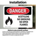thumbnail image 3 of (2 Pack) Acetylene No Smoking No Open Flames OSHA Danger Sign, 3 of 7