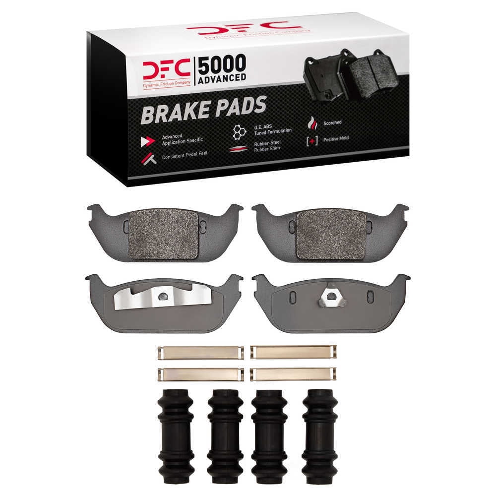 Dynamic Friction Company 1551-0952-01 DFC 5000 Advanced Brake Pads - Semi Metallic and Hardware Kit