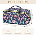 thumbnail image 4 of FORMRS Makeup Bag Travel Cosmetic Organizer for Women Fold Flat Zipper Pouch with Handle, Pink Cartoon Truck Pattern, 4 of 8