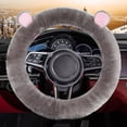 thumbnail image 3 of Fairnull Car Steering Wheel Cover Fluffy Ultra Soft Wool Blend Universal Cartoon Steering Wheel Protector Car Interior Accessories, 3 of 9