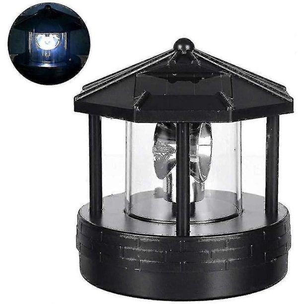 Solar Led Rotating Lighthouse Light Garden Yard Lawn Lamp Lighting For Outdoor Home Decor