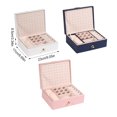 thumbnail image 4 of Matsuzay Caja Joyas Rejillas Múltiples Cajas de Cuero Estuche Geométrico Clásico Organizador de Cosméticos para Anillos Crema Almacenamiento y organización del hogar Armada 23*17*8.5 cm, 4 of 6