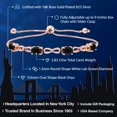 thumbnail image 2 of Gem Stone King 2.82 Ct Black Onyx E-F Lab Grown Diamond 18K Rose Gold Plated Silver Bracelet for Women, 2 of 4