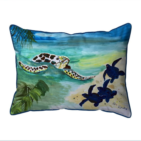 Sea Turtle & Babies Indoor/Outdoor Pillow 16x20 Medium