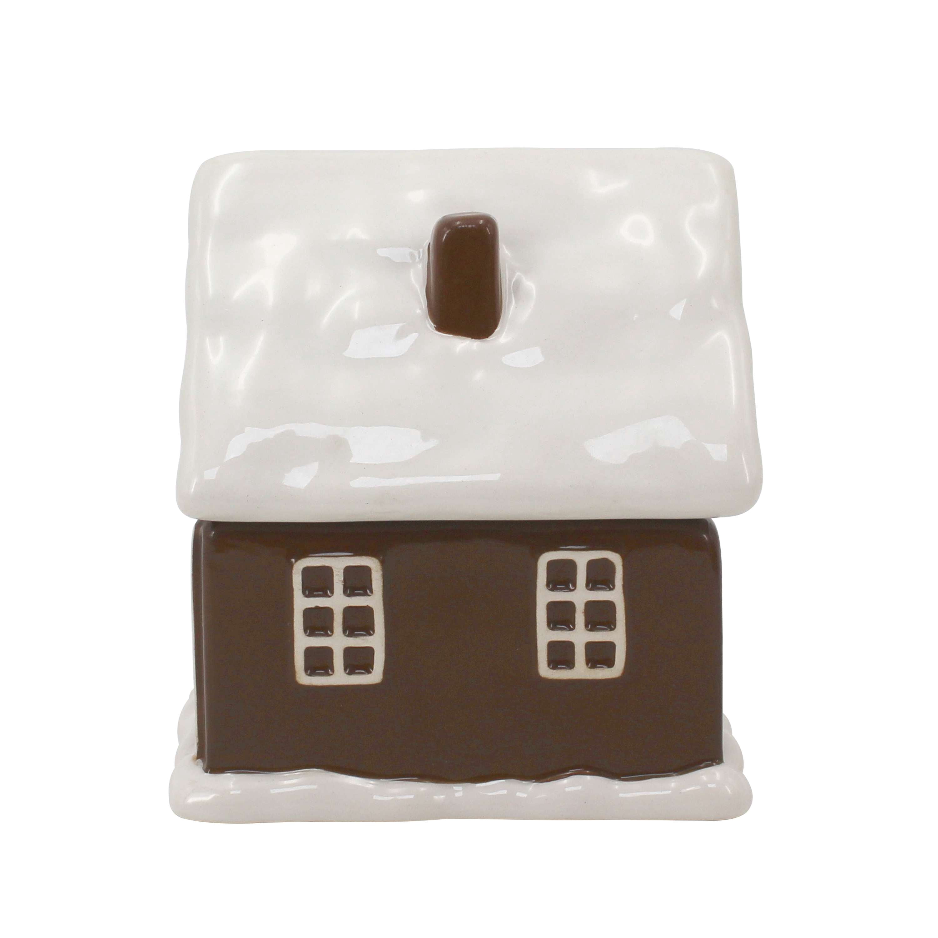Mainstays 2-Wicks Gingerbread House Ceramic Scented Jar Candle, Holiday Gingerbread, 7.5oz