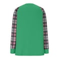 thumbnail image 5 of Lenpel Women's Crewneck Sweatshirts Plaid Long Sleeve Color Block Tunic Tops Casual Pullover Sweatshirts Fall Winter Fashion Outfits(Green,Small), 5 of 7