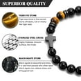thumbnail image 5 of Cross Bracelet ,Natural Gemstone Beaded Men's Religious Cross Bracelet for Teenage Christian Gifts Confirmation Baptism to Son Grandson Nephew, 5 of 6