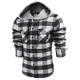 thumbnail image 2 of COOFANDY Men's Fleece Shirt Hoodie Jacket Long Sleeve Button Down Drawstring Sweatshirt, 2 of 11