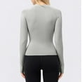 thumbnail image 4 of Zunfeo Yoga Shirts for Women Long Sleeve Quick Drying Workout Tops Sun Protection Shirts for Hiking Running Clearance Gray, 4 of 5