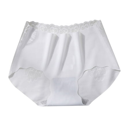 

XINSHIDE Female Sexy Non-Trace Ice Silk Breathable Midwaist Solid Underwear Seamless Underwear For Women Boyshorts
