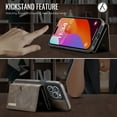 thumbnail image 2 of ELEHOLD Case for iPhone 14 Pro, Magnetic 2 in 1 Detachable Leather Wallet Case with Card Holder & Stand,Coffee, 2 of 6