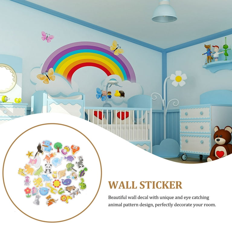 FRCOLOR 36pcs Magnetic Bedroom Wall Stickers Cartoon Animal Pattern Wall  Decals Room Decors