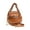 Brown, variant on Women's Basketball Shoulder Bag Mini Round Zipper Messenger Handbag Sport Crossbody Purse