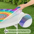 thumbnail image 5 of Colorful Tie Dye Mandala Pattern Round Fitted Tablecloth with Elastic Edge,Dining Table Cover Waterproof,Outdoor Round Tablecloth for Camping,Dining,Indoor and Outdoor, 5 of 7
