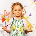 thumbnail image 2 of Yellow Lemon Fruit Leaves White Pattern Kids Aprons for Girls and Boys,Adjustable Neck Strap Toddler Aprons for Kids Cooking Baking, 2 of 6