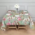 thumbnail image 3 of Basset Hound and Pioneer Flower Square Tablecloth,Waterproof Square Table Cover,Wipeable Spillproof Washable Table Cover for Home Kitchen Party Decor 60"x60"(152x152cm), 3 of 6