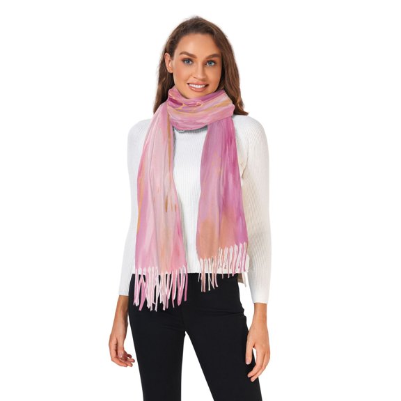 Winter Scarves for Women Pink Gold Marble Fashion Pashmina Shawl Wraps Long Blanket Scarf for Fall Spring