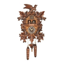 Quartz Cuckoo Clock with music 7 leaves, 3 birds TU 369 QMT HZZG
