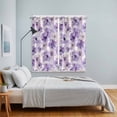 thumbnail image 4 of Purple Flower Kitchen Curtains 84 Inch Length, Ombre Botanical Watercolor Floral Spring Grommet Top Bedroom Living Room Curtains, Light Filtering Cafe Curtain Drapes 2 Panels Set 104''x84'', 4 of 9