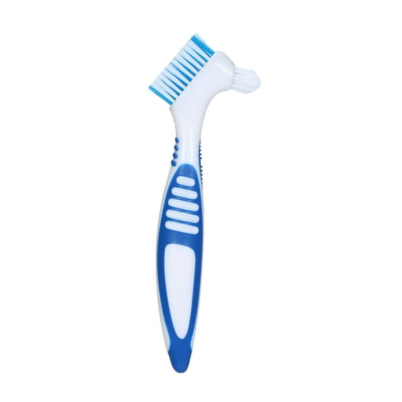 Denture Cleaning Brush Multi-Layered Bristles False Brush Bristles & Ergonomic Rubber Handle Oral Care Tool