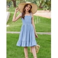 thumbnail image 6 of Arshiner Girls Summer Dress Tween Spaghetti Strap Smocked Casual Beach Sundress with Pockets, 6 of 6