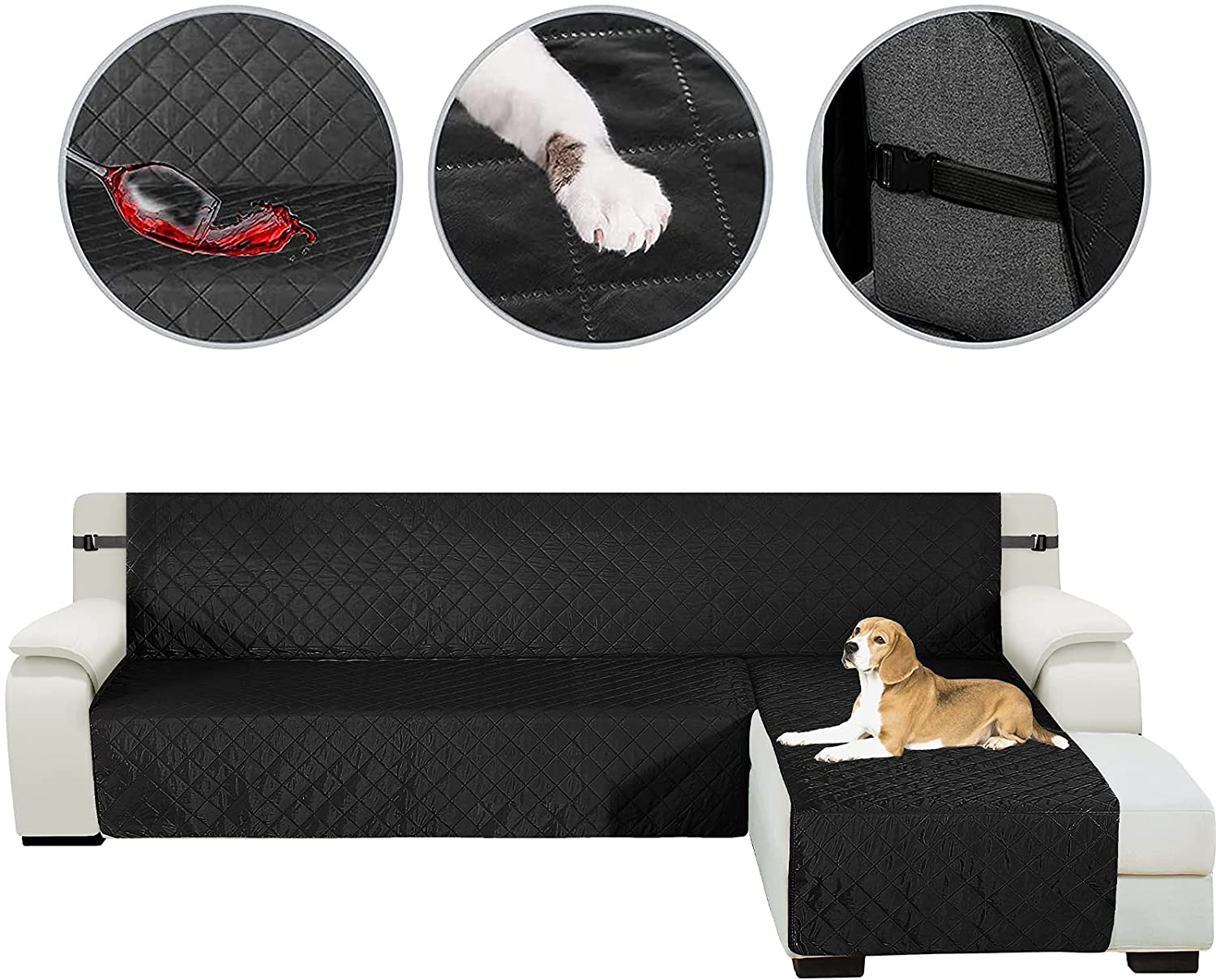 HDCAXKJ Sectional Couch Covers for Dogs 3Pieces Water Resistant L