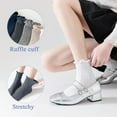 thumbnail image 2 of Mcool Mary Womens Crew Socks Ruffle Casual Cotton Frilly Breathable Cute Knit Lettuce Trim Dress Ankle Socks 6 Pairs, 2 of 9