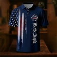 thumbnail image 2 of MuXiKeJi Clothes Men's 250Th Anniversary National Flag Print Casual Waffle Fabric Polo Shirt Cross Patriotic Tee, 2 of 3