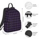 thumbnail image 2 of Disketp Purple Black Plaid Mochila Ligera e Impermeable, Mochila de Día Resistente para Viajes, Senderismo y Uso Diario para Hombre y Mujer, 2 of 7