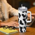 thumbnail image 6 of Uemuo Milk Cow Print 40oz Ice Bully With Handle And Straw Stainless Steel Vacuum Insulated Cup And 2 In 1 Straw Lid Insulated Travel Tumbler, 6 of 8