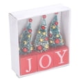 thumbnail image 1 of 3 piezas de mini árbol de Navidad de estilo rústico Mini árbol de Navidad JOY Letrero de madera Decoración de mesa, 1 of 10