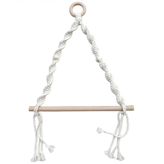 1PC Toilet Paper Holder Macrame Wall Hanging Stand Boho Bathroom Decor Wooden Rope Towel Tissue Storage Holder for Kitchen