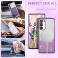 thumbnail image 4 of Clear Magnetic Case for Samsung Galaxy S23 5G with Gradient Glitter Peice(2 in 1), Luxury Plating Cute Transparent Bling Sparke Case for Women Girls,Shockproof TPU Protector Cover-Purple, 4 of 17