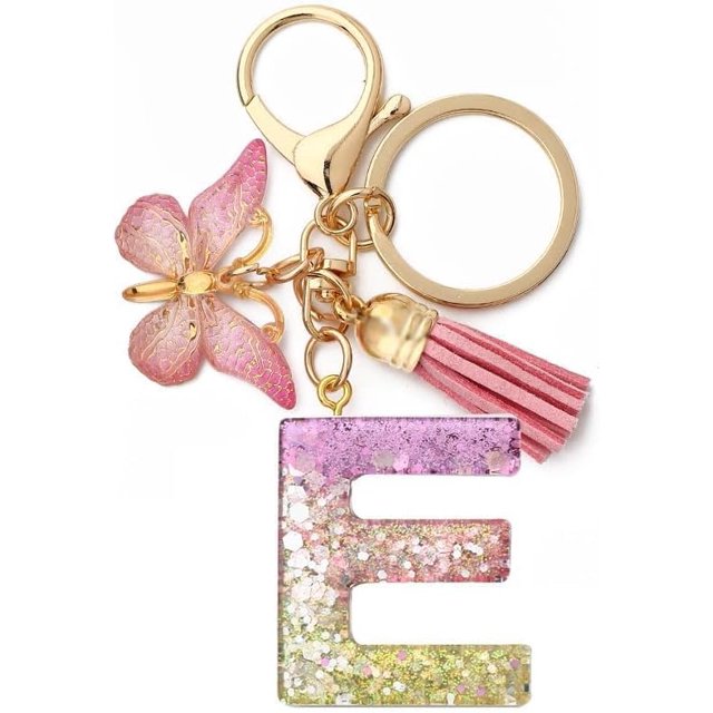 Letter Keychain,26 Letters A-Z Decorative Letter Keychain,Name Keychain for Women Girls Men Teenager Gift