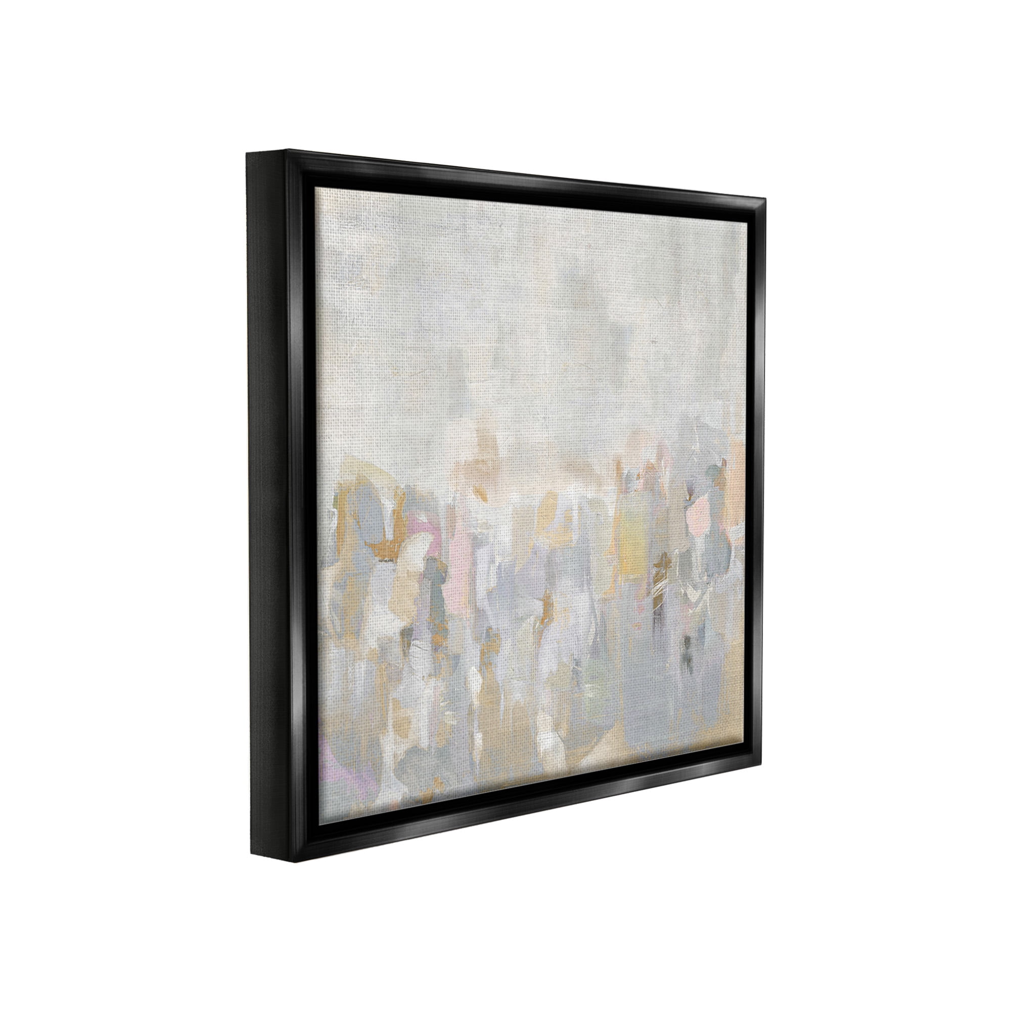 Stupell Industries Grey Gradient Landscape Abstract Painting Black Floater Framed Canvas Art Print Wall Art, 25 x 25